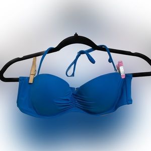 Victoria’s Secret Adjustable Bikini Swim Suit Blue 36B Top Only
